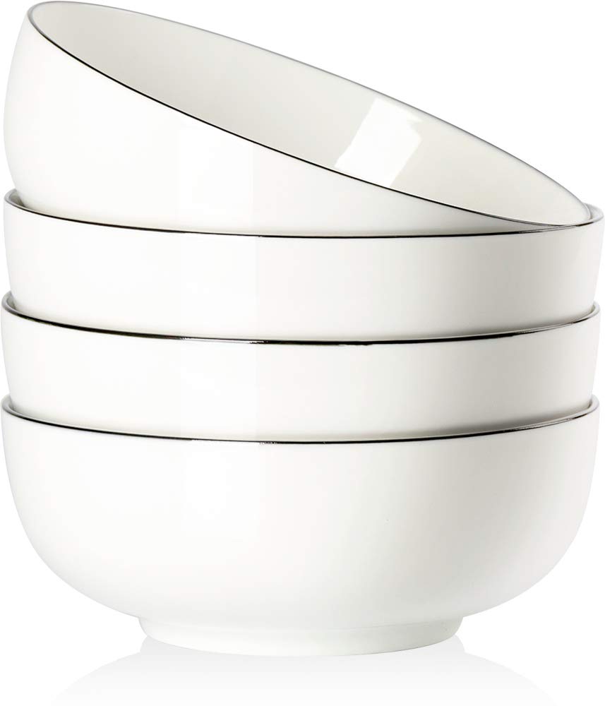 40 oz Off White Porcelain Bowl Set of 4 Z71082