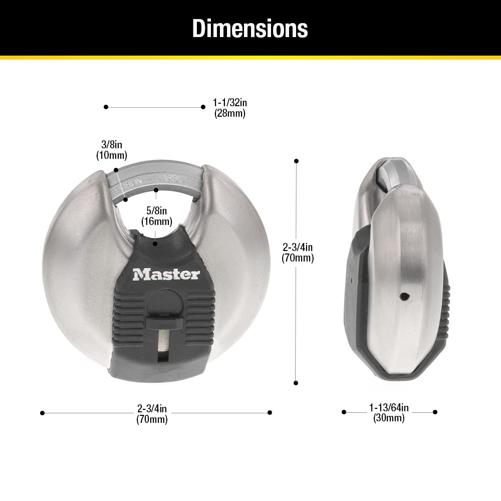 2-3/4-inch Wide Stainless Steel Disc Padlock Q443358