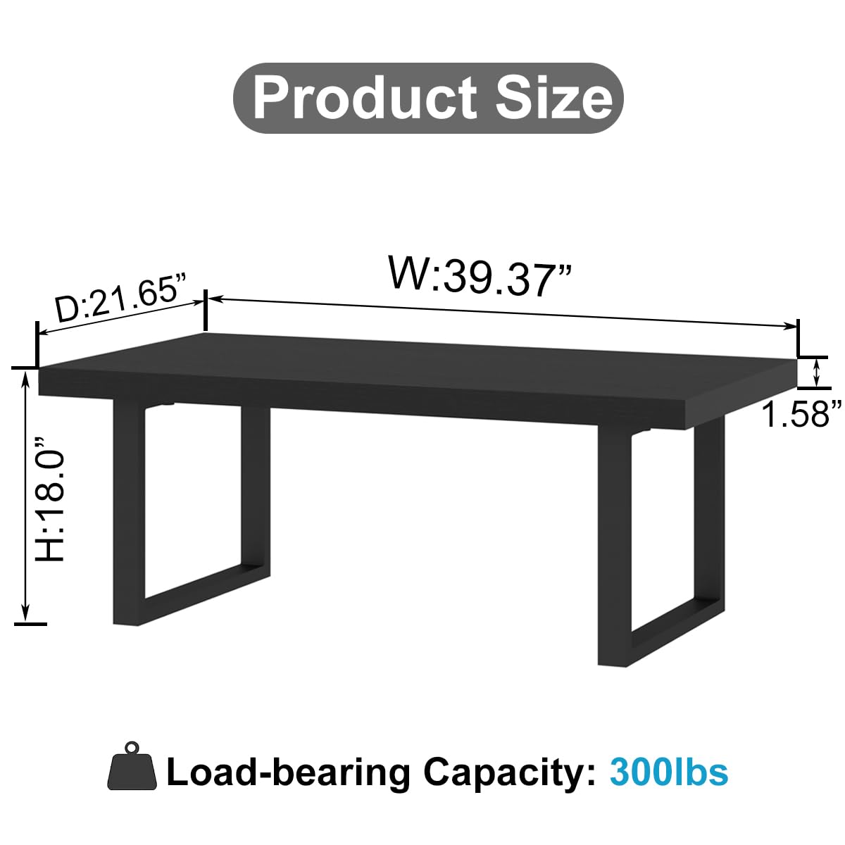 Black Wood Coffee Table P5007