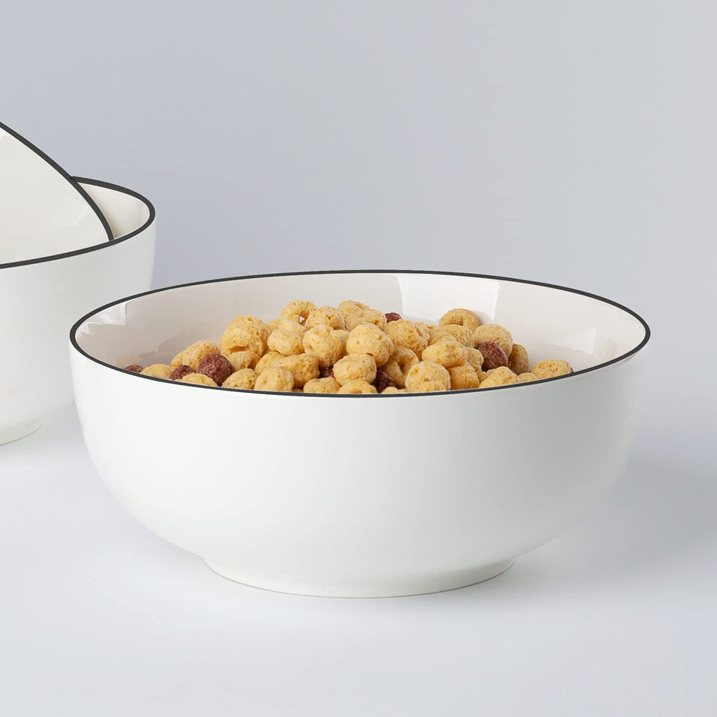 40 oz Off White Porcelain Bowl Set of 4 Z71082