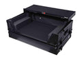 Black Flight Style Road Case with Laptop Shelf 2U Rack Space Wheels R16370