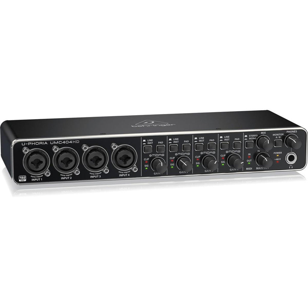 USB Audio/MIDI Interface with Mic Preamplifiers and 2x 25' XLR Cables U658