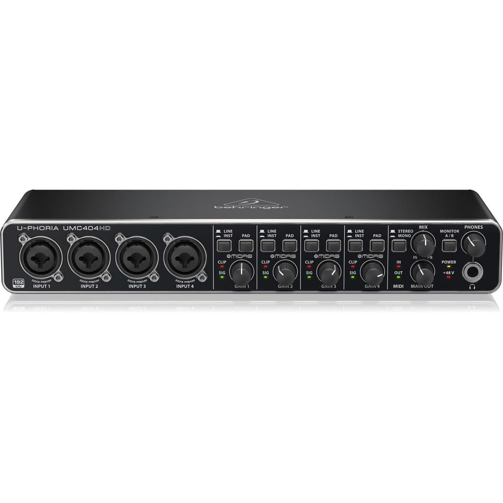 USB Audio/MIDI Interface with Mic Preamplifiers and 2x 25' XLR Cables U658