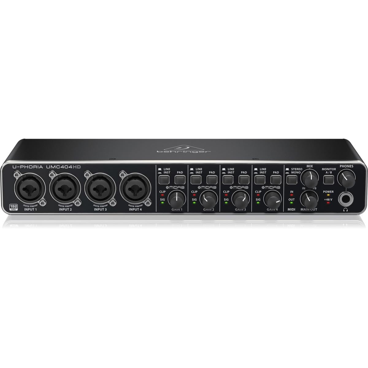 USB Audio/MIDI Interface with Mic Preamplifiers and 2x 25' XLR Cables U658