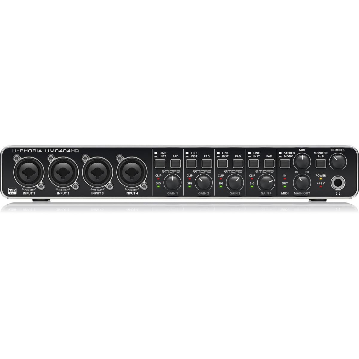 USB Audio/MIDI Interface with Mic Preamplifiers and 2x 25' XLR Cables U658