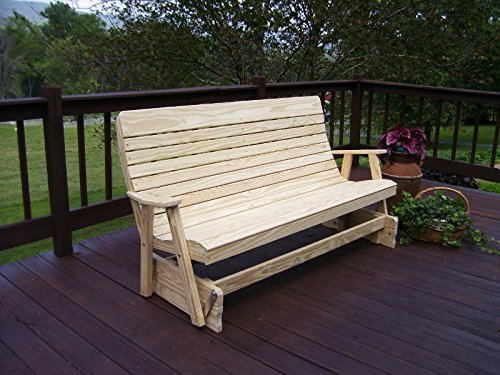 Unfinished Pine Patio Glider Bench V4368