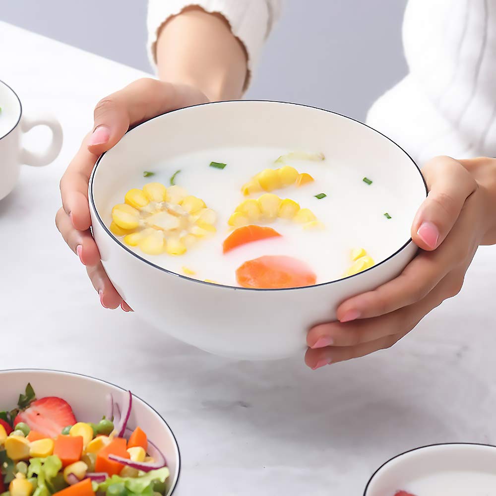 40 oz Off White Porcelain Bowl Set of 4 Z71082