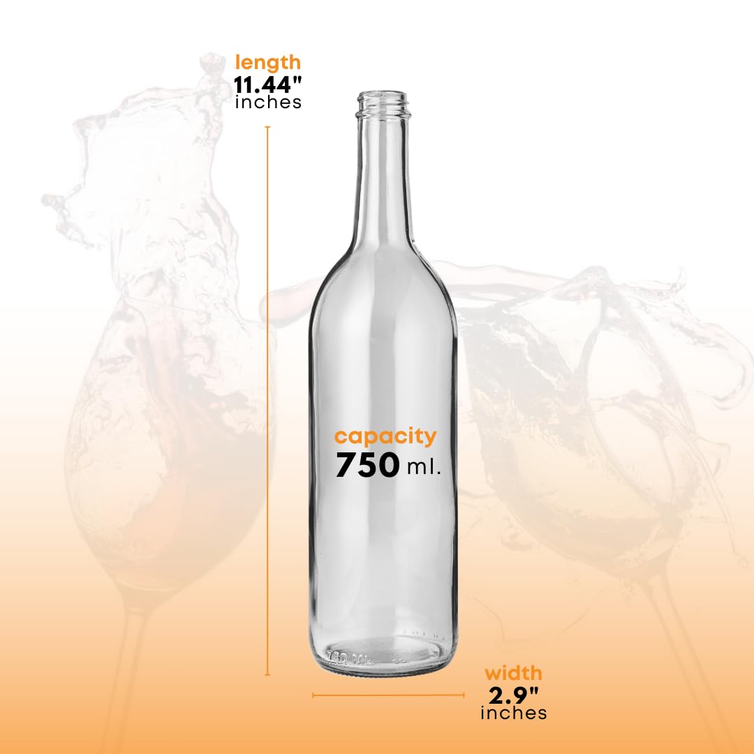750ml Clear Glass Bottles with Lids 12-Pack X243262