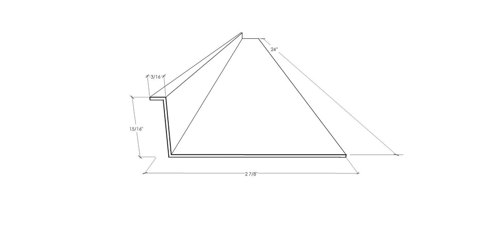 White Ribbed Acrylic Diffuser (L-Shaped, 24") H666791
