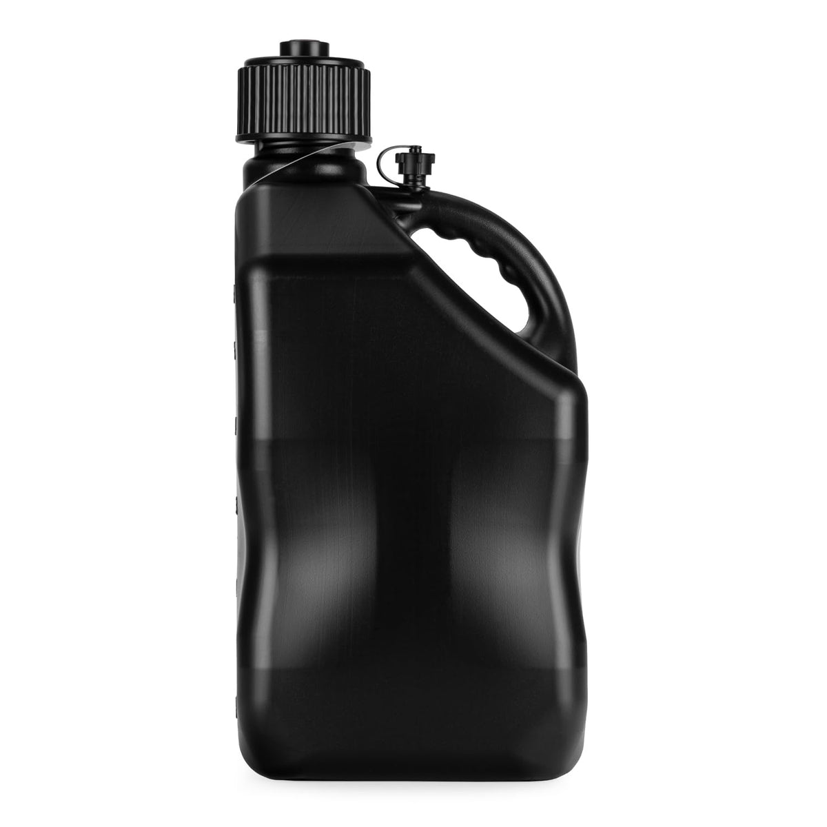 5.5 Gallon Square Motorsport Jug Black with Filler Hoses 4 Pack O706