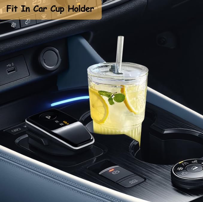 20 oz Glass Tumbler with Lid and Straw Q472928
