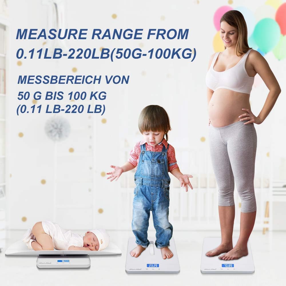 Baby Scale with Hold Function, Blue Backlight, Weight and Height Track X3106