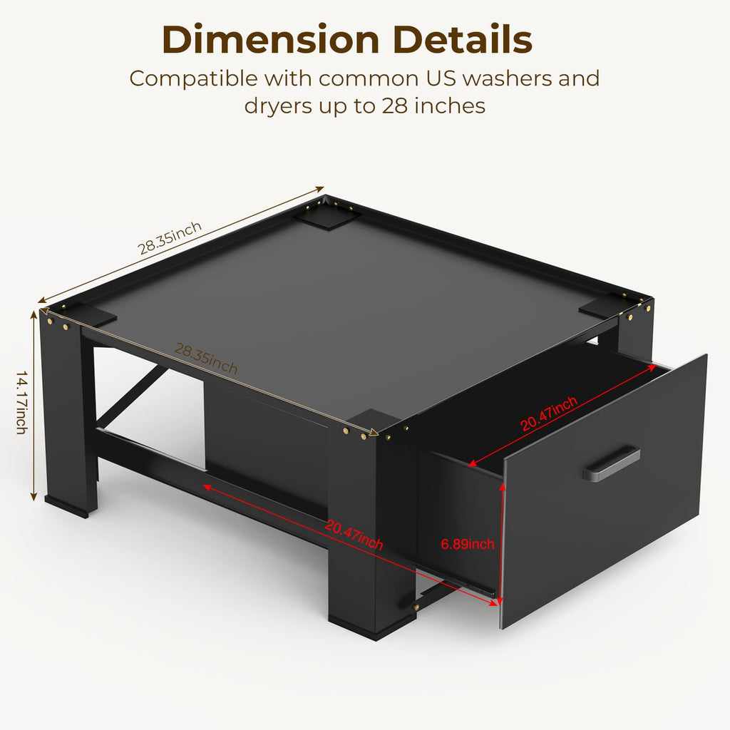 Black Washer and Dryer Pedestal with Drawer W554608