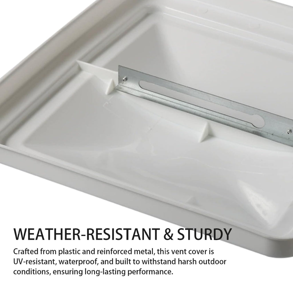 14 Inch White Weather-Resistant Plastic RV Vent Cover C27518