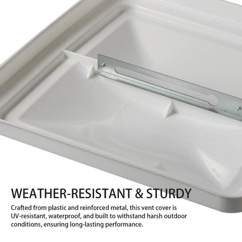 14 Inch White Weather-Resistant Plastic RV Vent Cover C27518