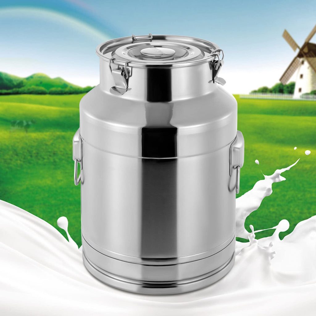 7 Gallon Stainless Steel Milk Can with Sealed Lid A332971