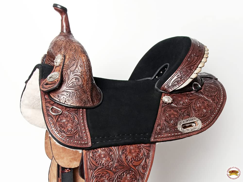Western Horse Treeless Trail Barrel Saddle Leather F949
