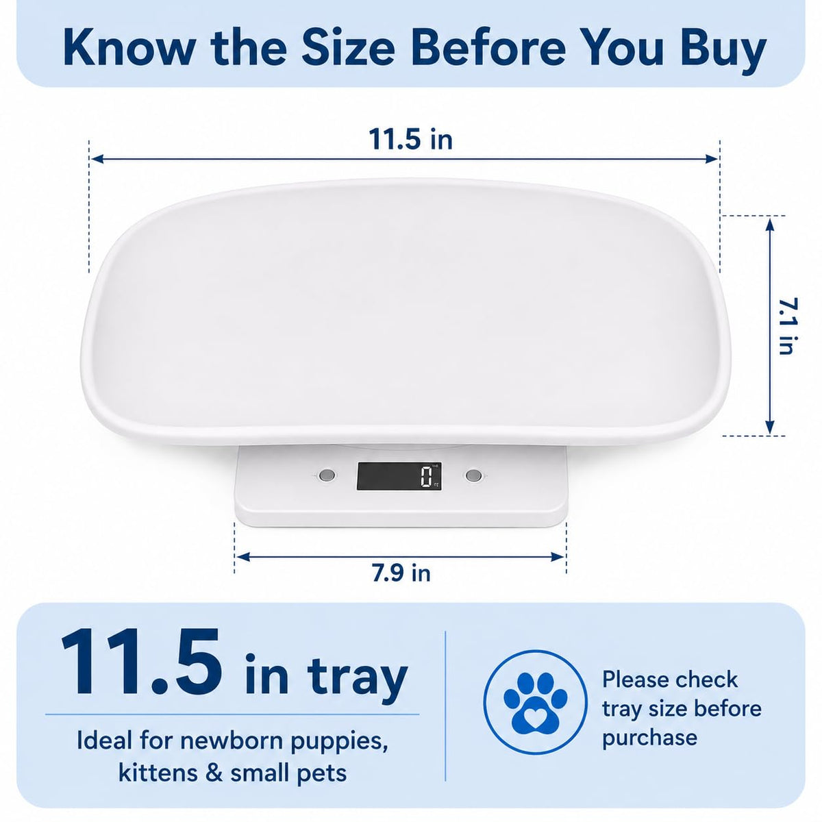 Digital Pet Scale with 1g Resolution and Tape Measure P766