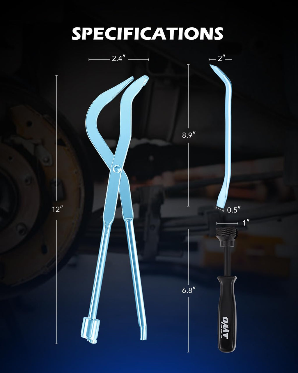 3pc Drum Brake Tool Kit with Spring Compressor and Adjustment Spoon S454765