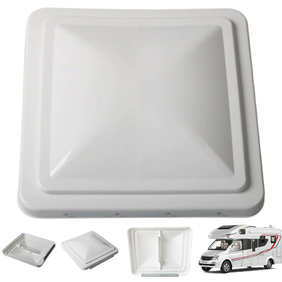 14 Inch White Weather-Resistant Plastic RV Vent Cover C27518