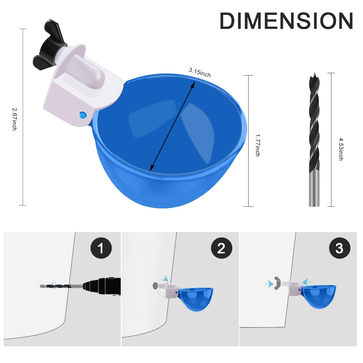 8 Packs Blue Large Chicken Waterer Cups Z122679