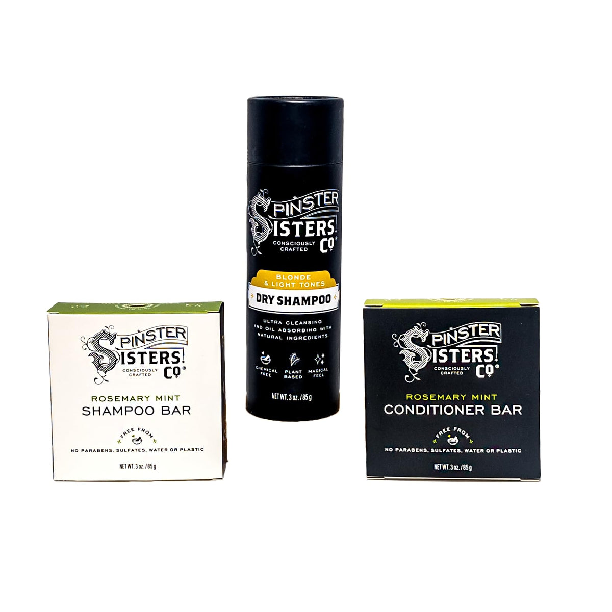 Rosemary Mint Shampoo Bar Conditioner Bar Dry Shampoo Set R6615