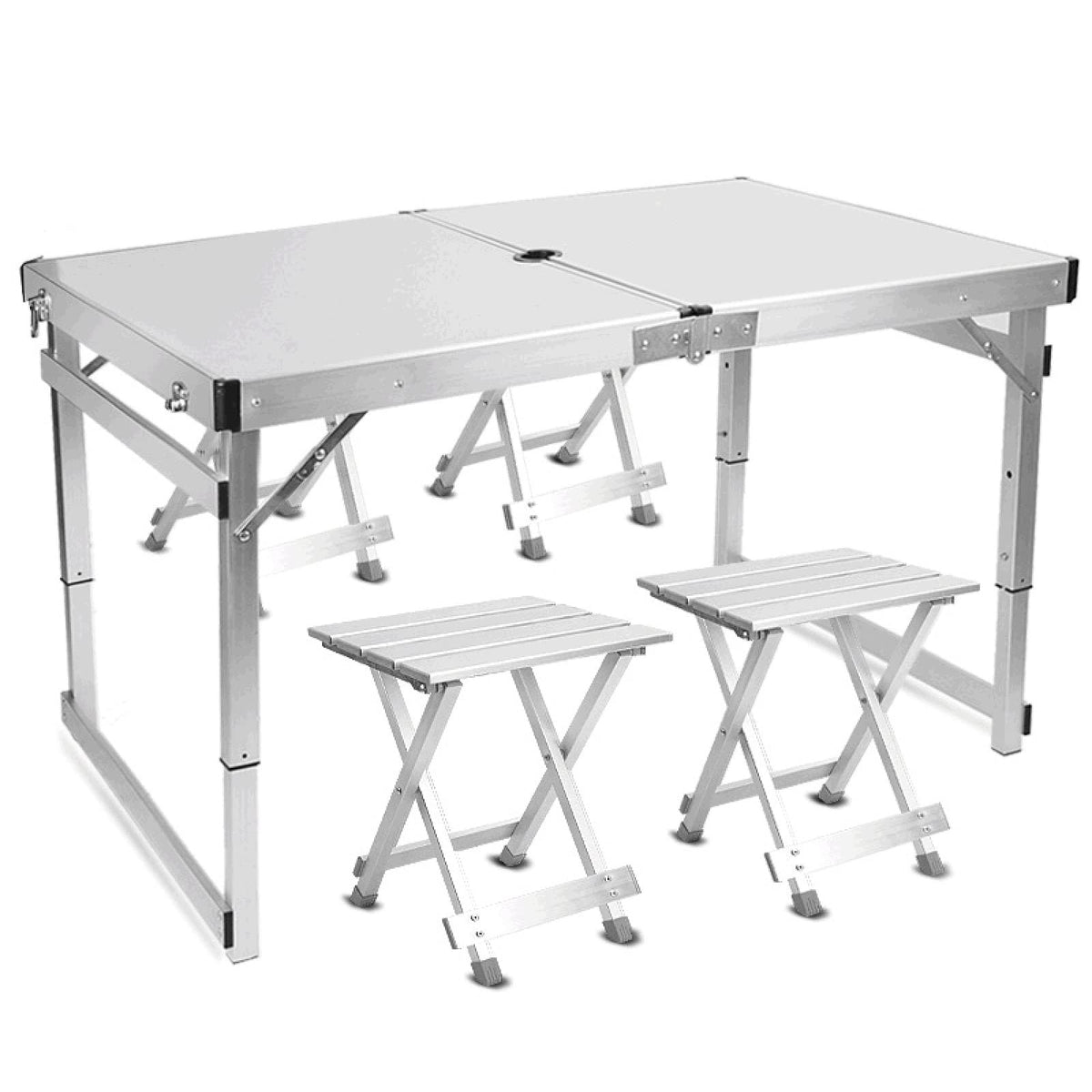 Portable Adjustable Height Aluminum Alloy Camping Table with 4 Stools U617