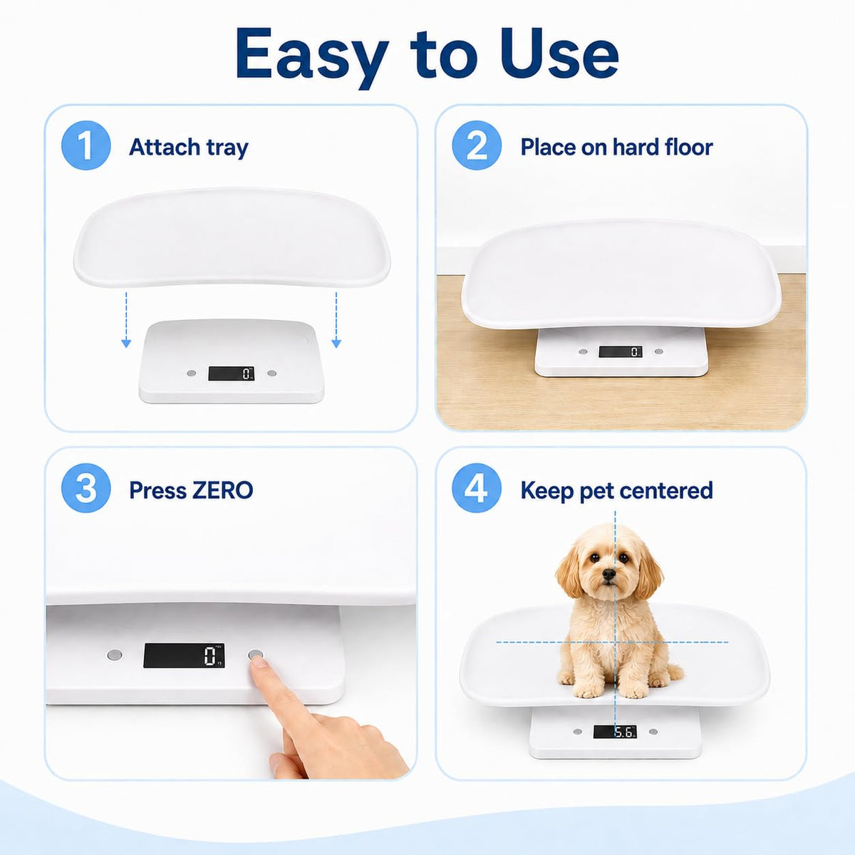 Digital Pet Scale with 1g Resolution and Tape Measure P766
