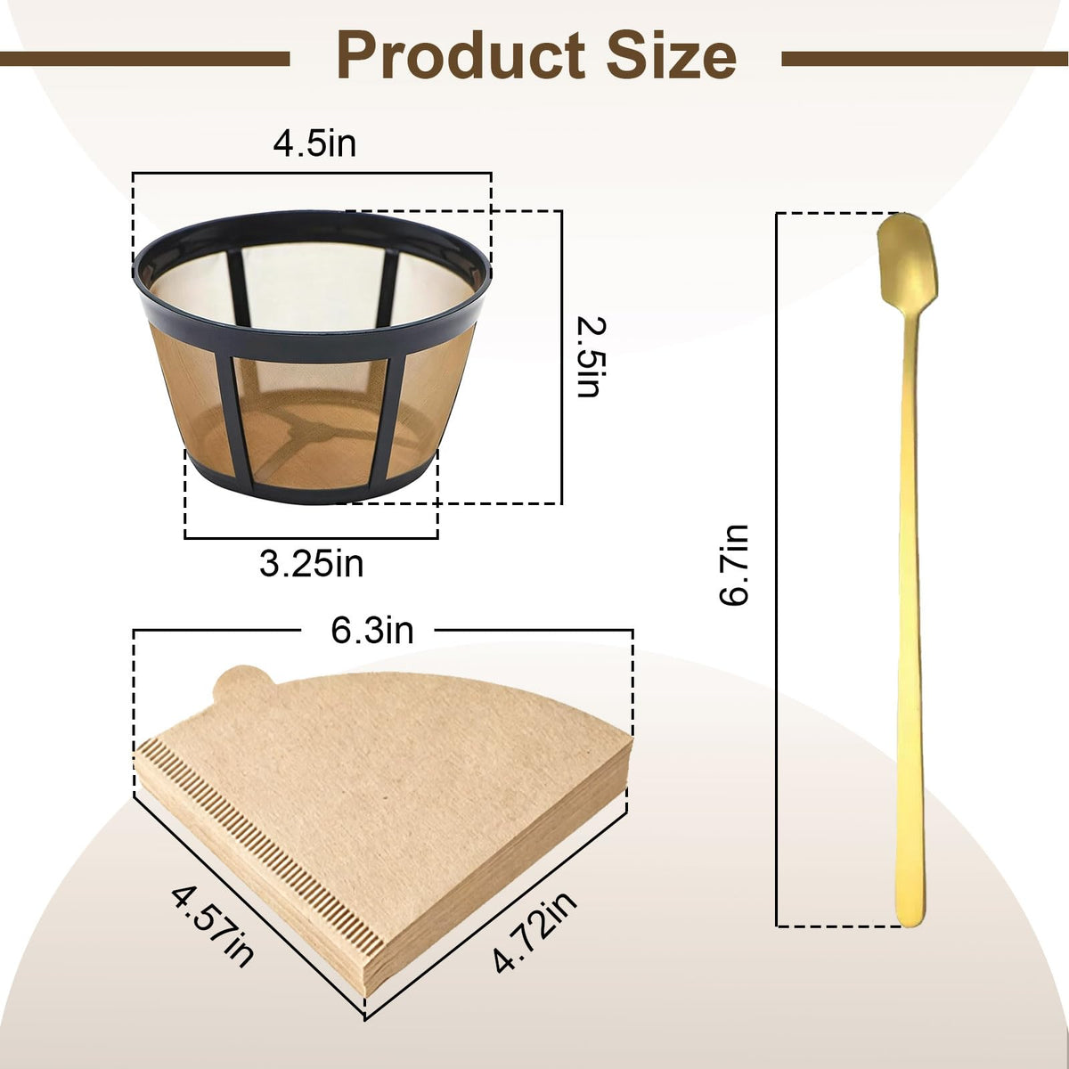 Reusable Coffee Filter Basket 2-Pack with Coffee Spoon T425