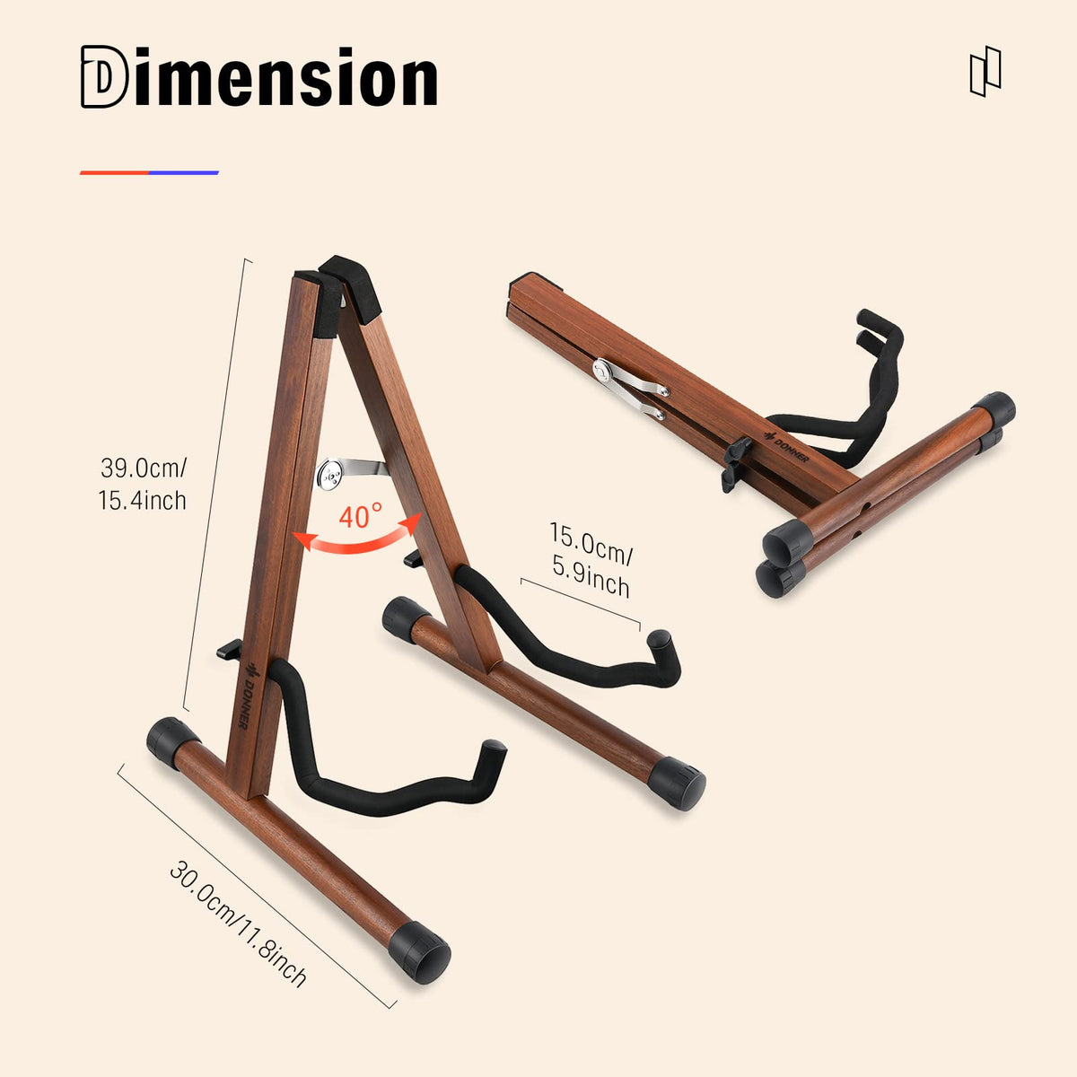 Wooden A Frame Folding Guitar Stand I859