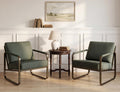 Set of 2 Green Fabric Accent Chair V204