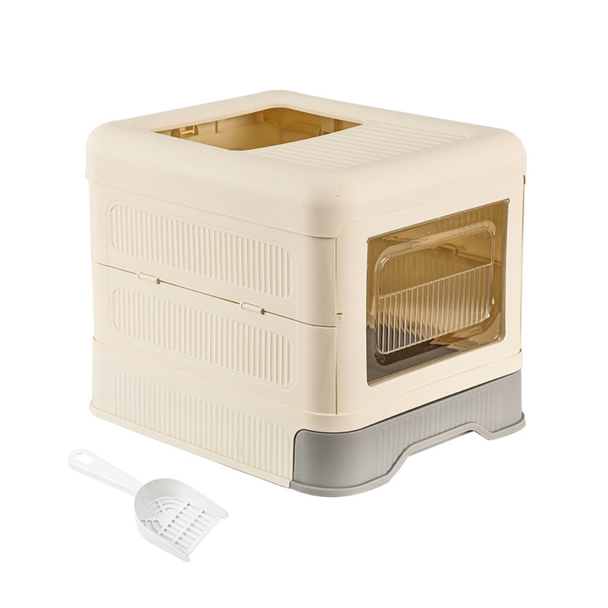 Fully Enclosed Cat Litter Box with Lid and Drawer N753