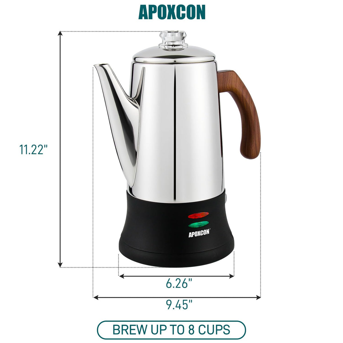 Electric Stainless Steel Coffee Percolator 8 Cup N217213