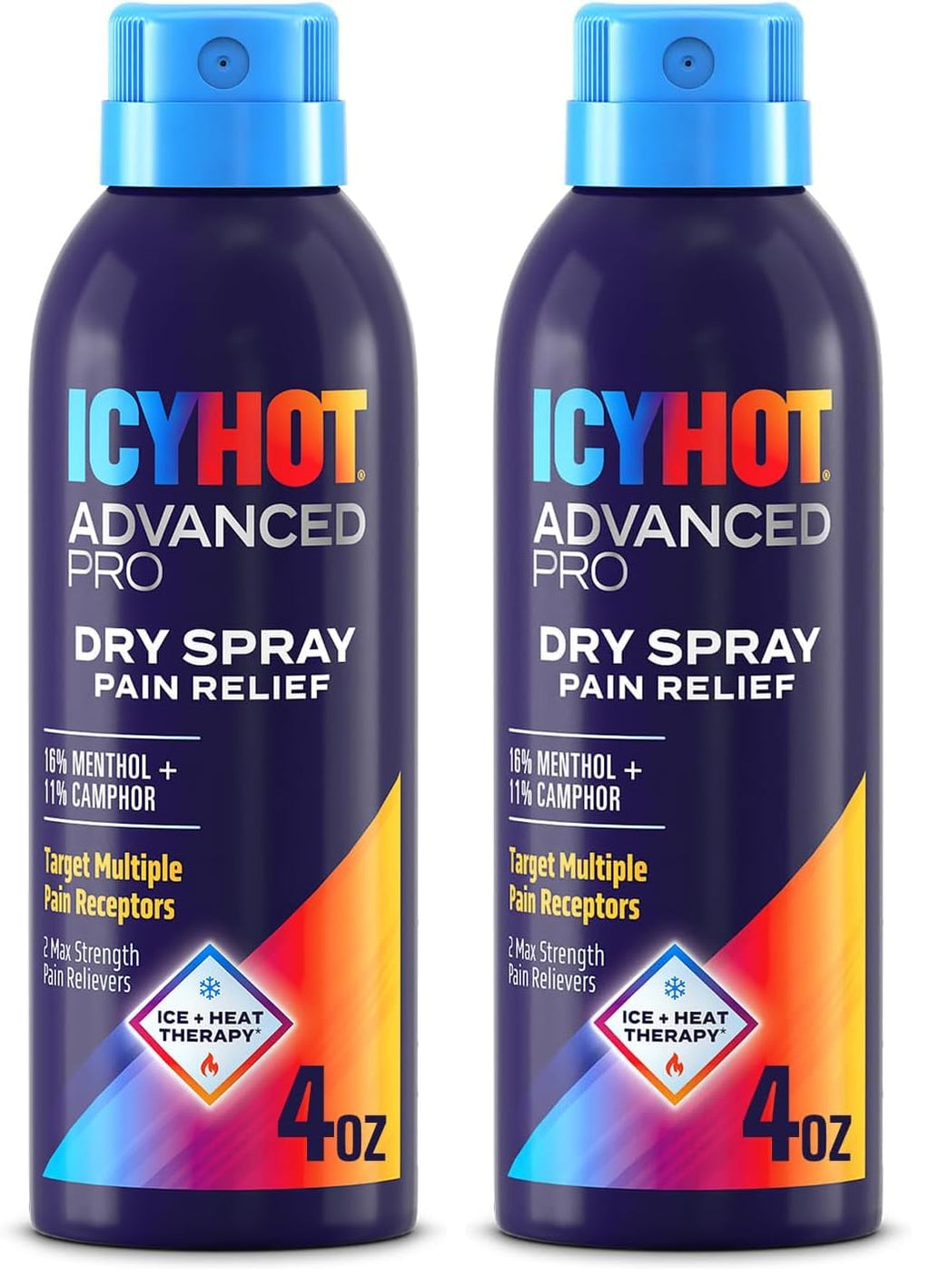 Pain Relief Dry Spray 4 oz with Menthol & Camphor Pack of 2 I6835