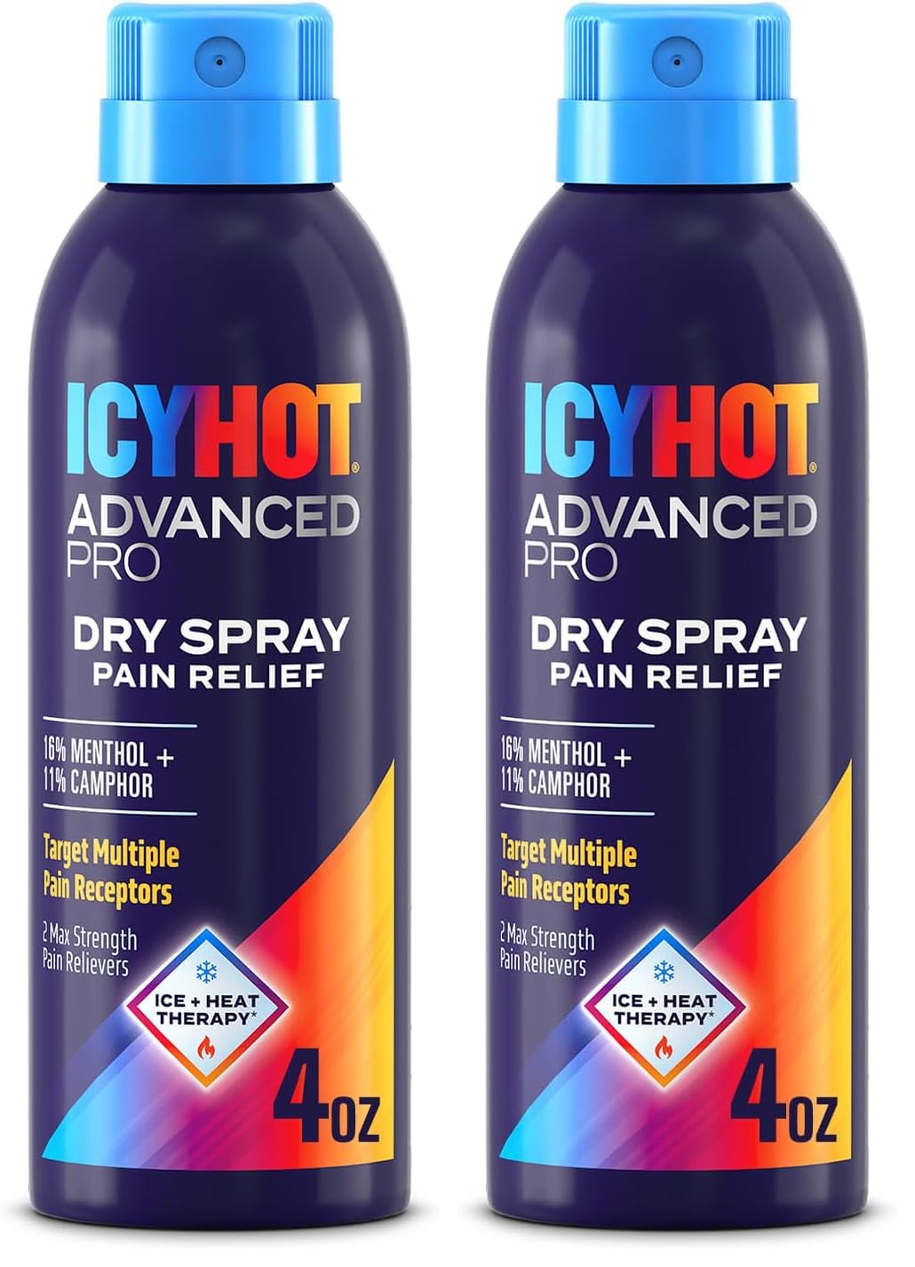 Pain Relief Dry Spray 4 oz with Menthol & Camphor Pack of 2 I6835