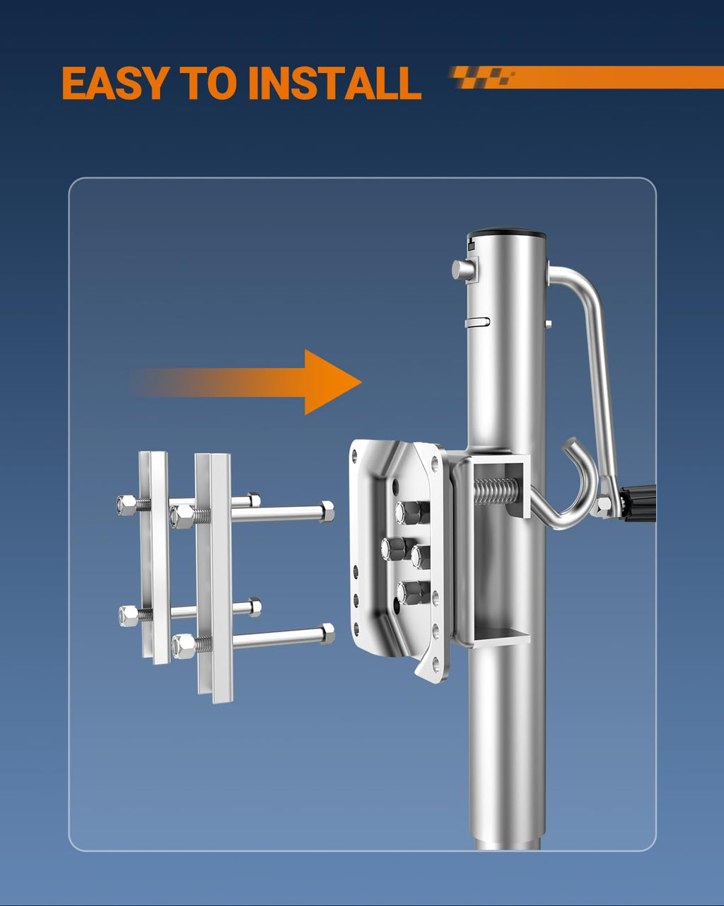 1200 lbs Galvanized Steel Trailer Jack with Wheel H61195