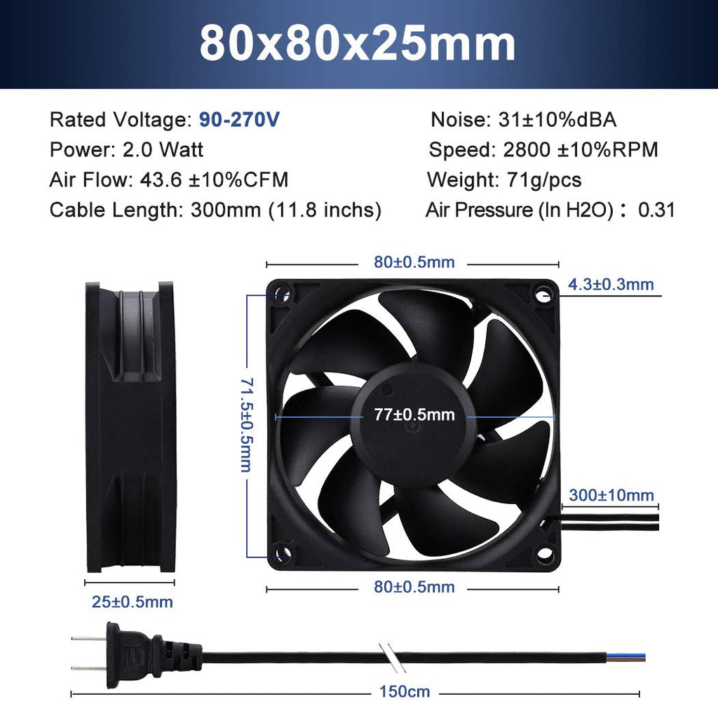 80mm EC Axial Brushless Cooling Fan Y152