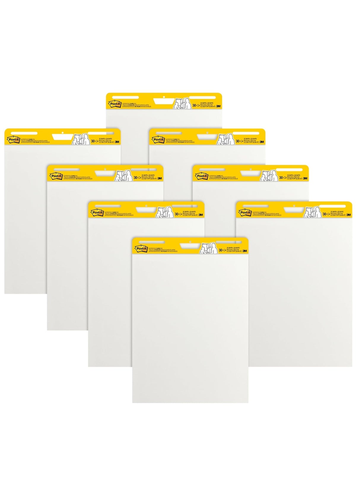 Super Sticky Easel Pad 25-Inch x 30-Inch White 8/Pack E6087