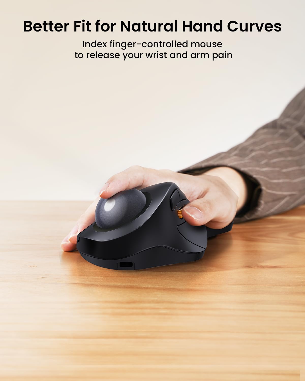 Wireless Bluetooth Trackball Mouse, Gray W78880