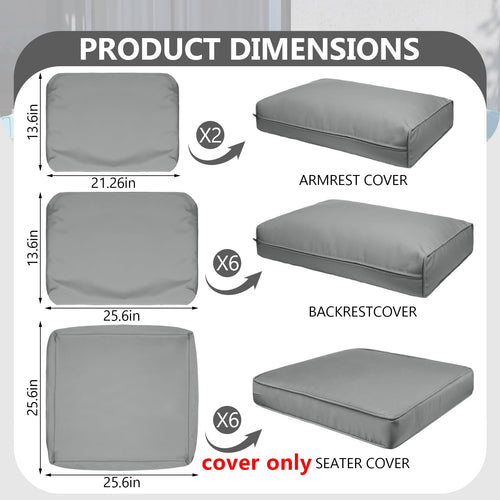 14 Piece Outdoor Waterproof Cushion Covers with Zipper O2281