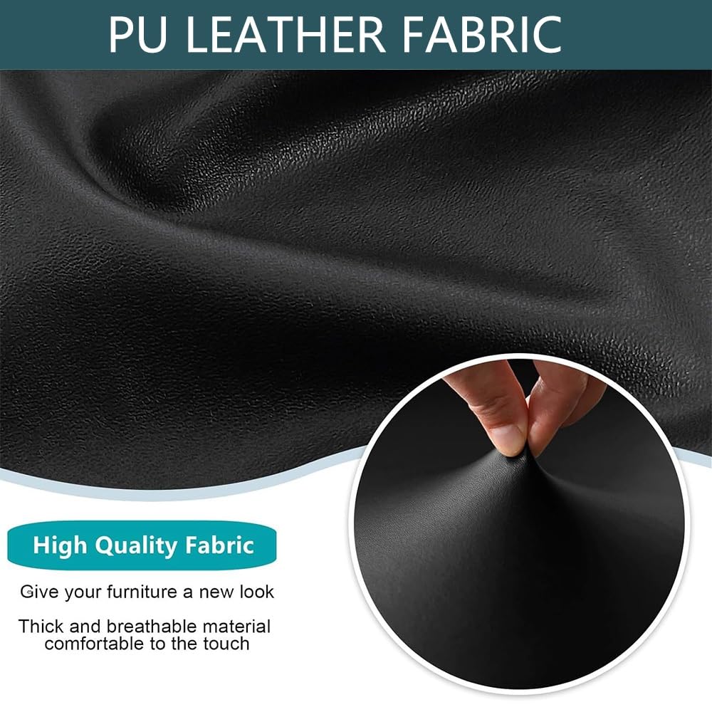 Black 4PCS Waterproof PU Leather Dining Chair Covers D45085