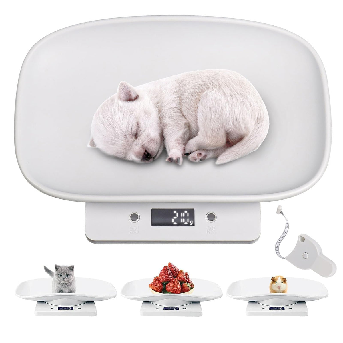 Digital Pet Scale with 1g Resolution and Tape Measure P766
