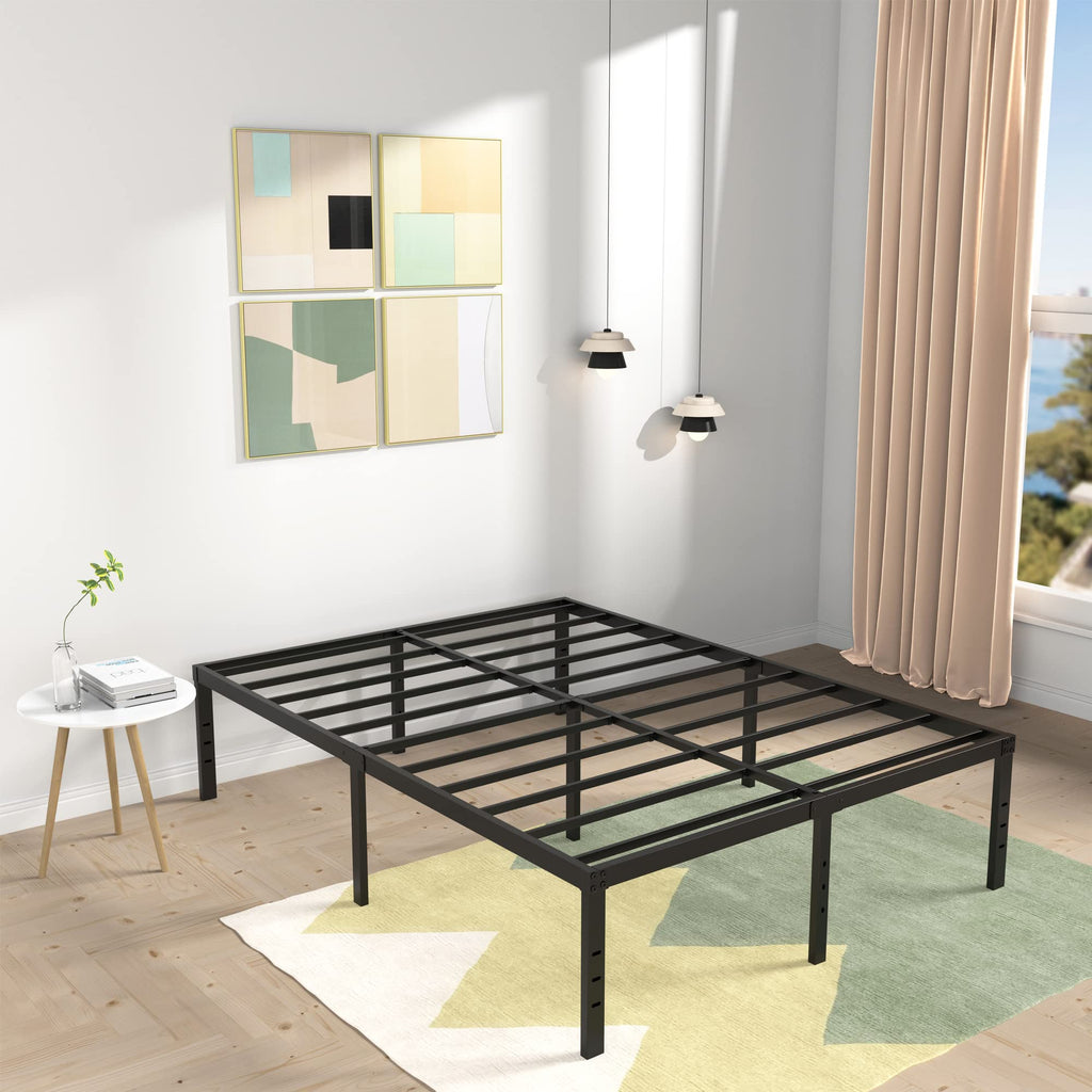 18 Inch High Queen Size Bed Frame with Storage H40697