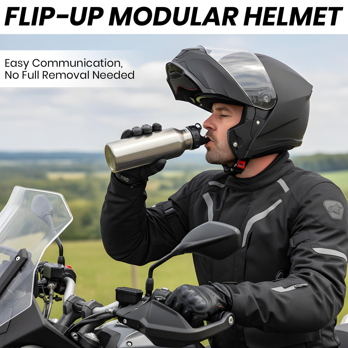 Modular Flip Up Motorcycle Helmet with Dual Visor Q826