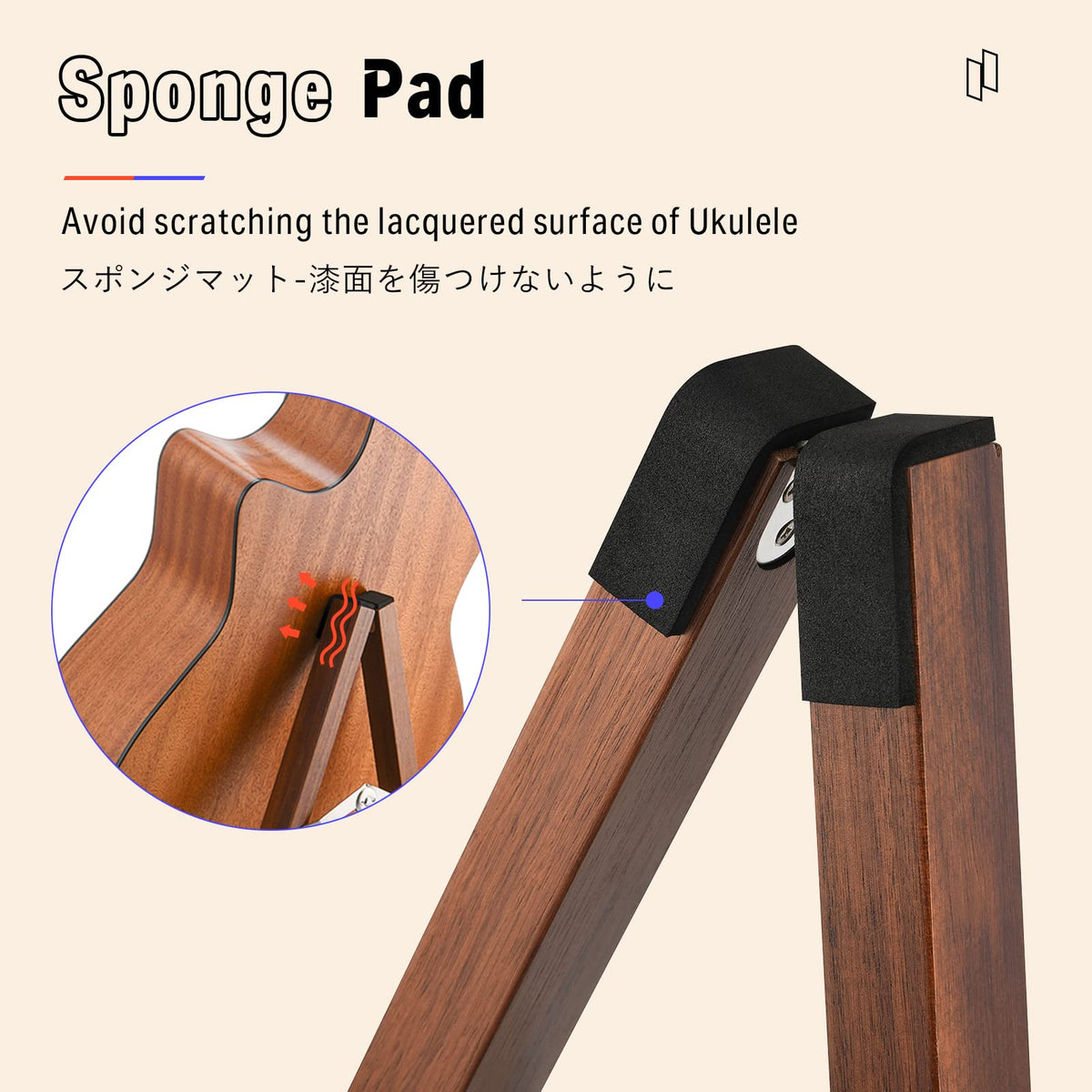 Wooden A Frame Folding Guitar Stand I859