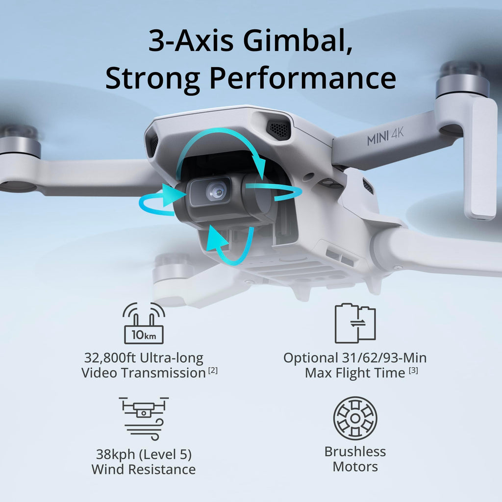 4K UHD Camera Drone with 3-Axis Gimbal Stabilization, Under 249 g K122765