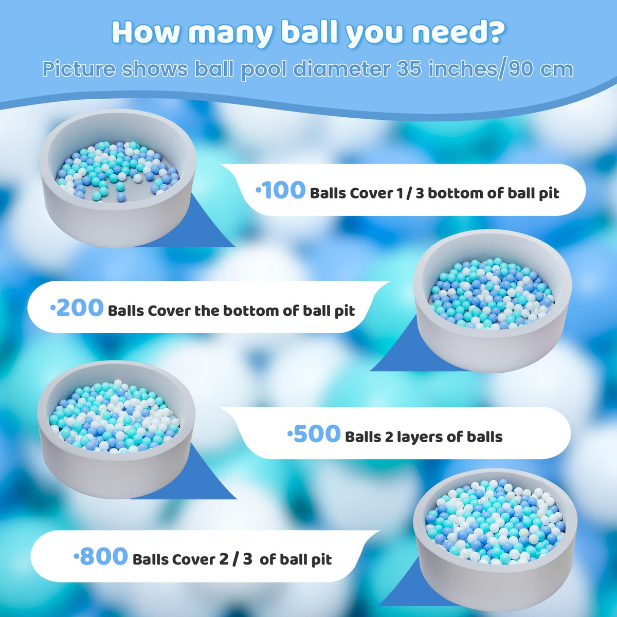 BPA Free Crush Proof Plastic Ball Pit Balls 2.15 Inch V85248