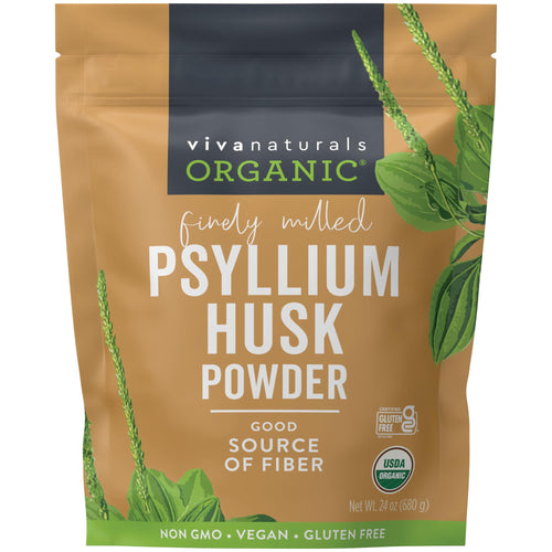 24 oz Organic Psyllium Husk Powder and 100 Count Medicated Cooling Pads X44420