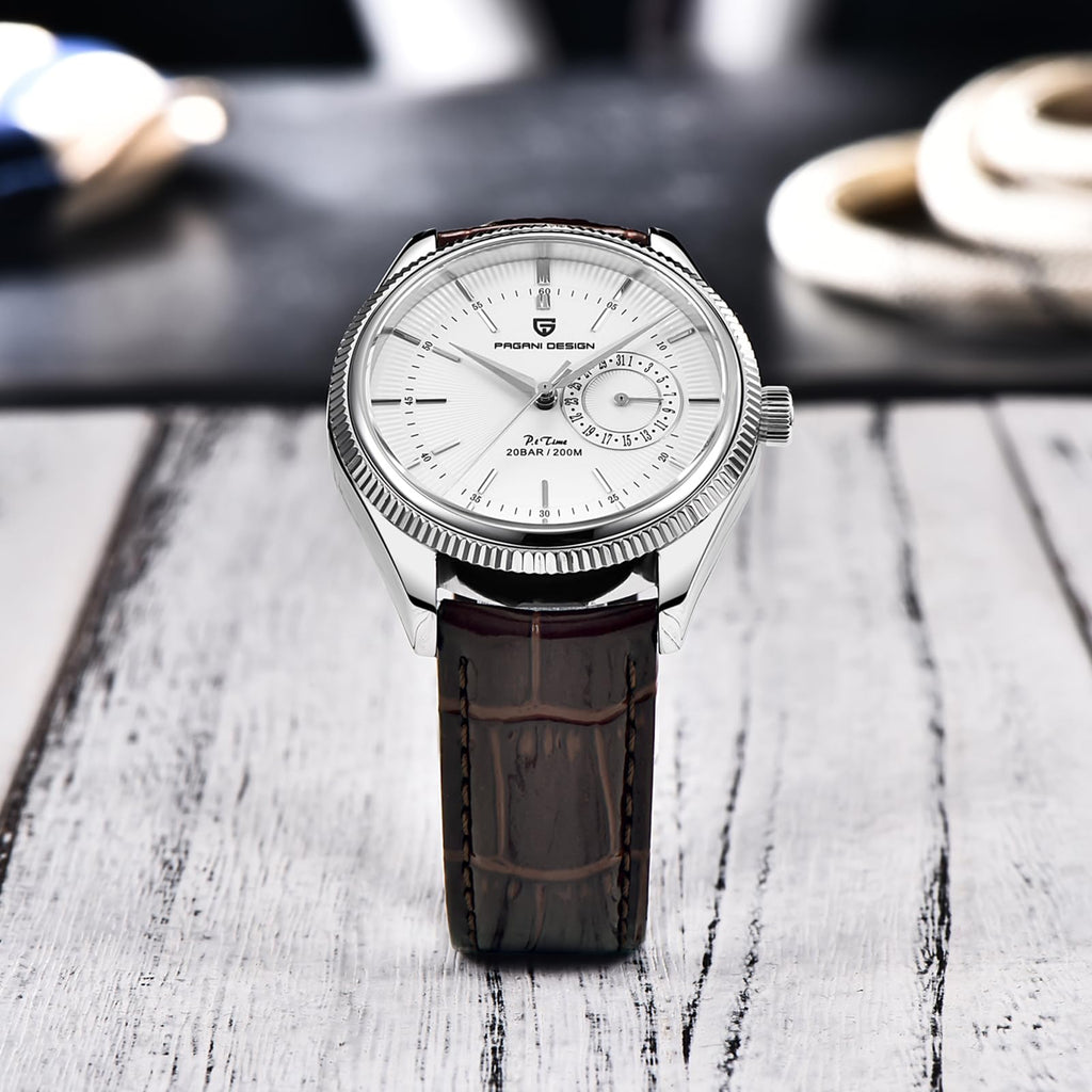 40mm Stainless Steel Quartz Wristwatch with Date Display I230137