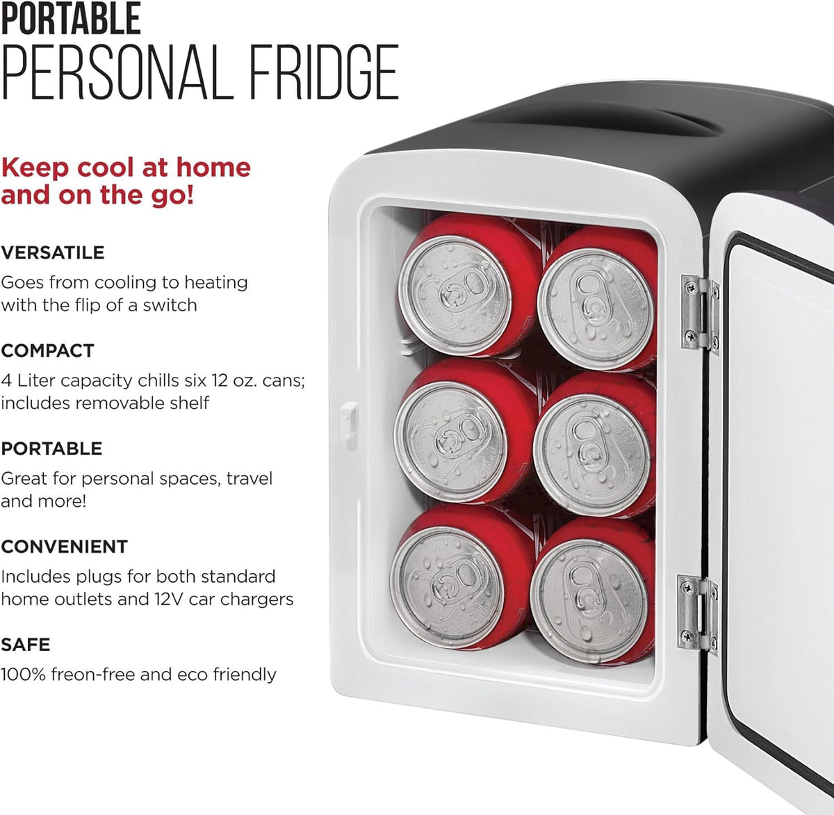 Black Portable Mini Fridge 4-liter Z102